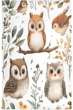 Owls Kitchen Dish Towels - 1 Pack, 18x28 Inch Soft Absorbent Quick-Drying Kitchen Towels for Dish Cleaning and Hand Wiping