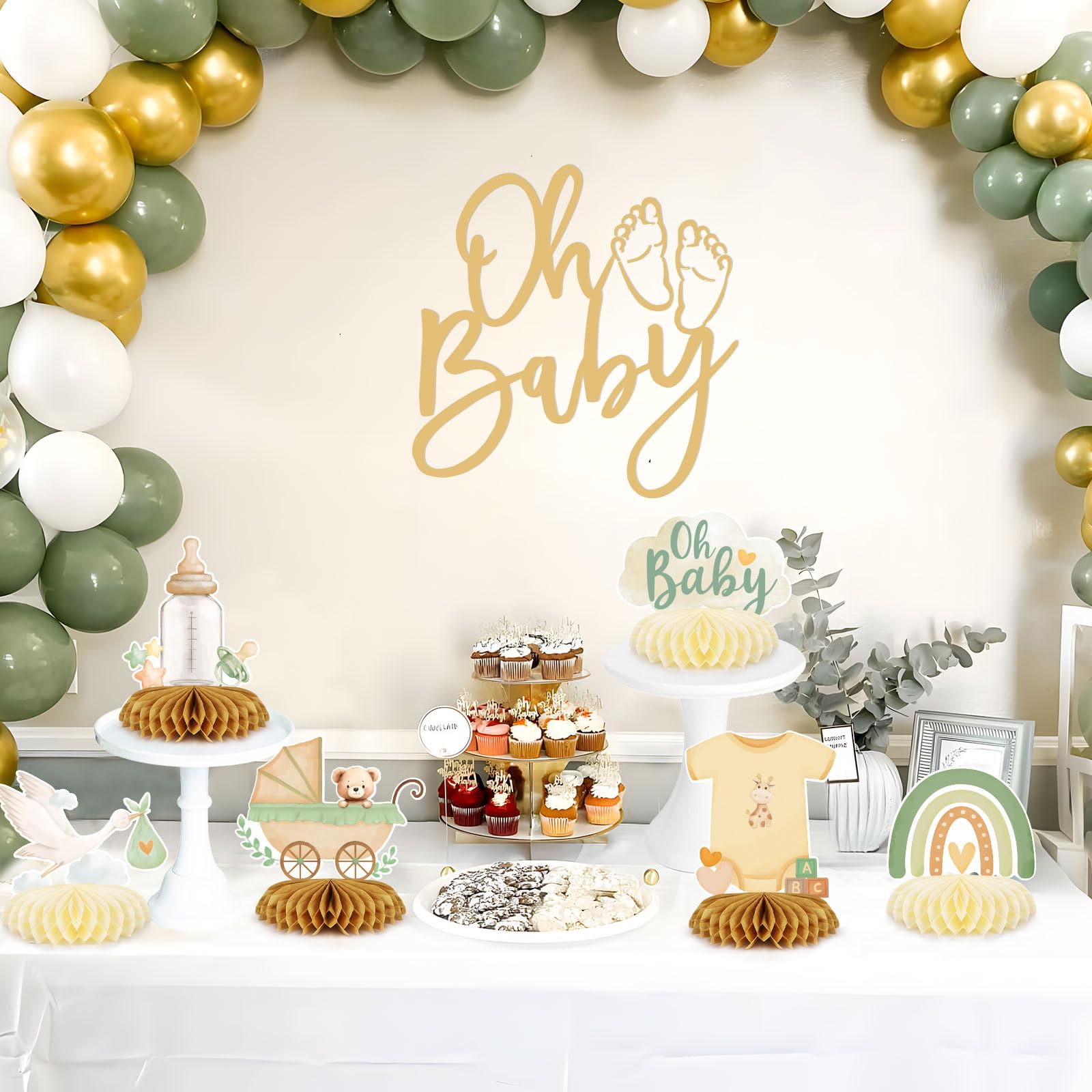 KAPSING Babyparty Deko Neutral, 100 Stück Baby Sho Produktbild-Vorschau 10