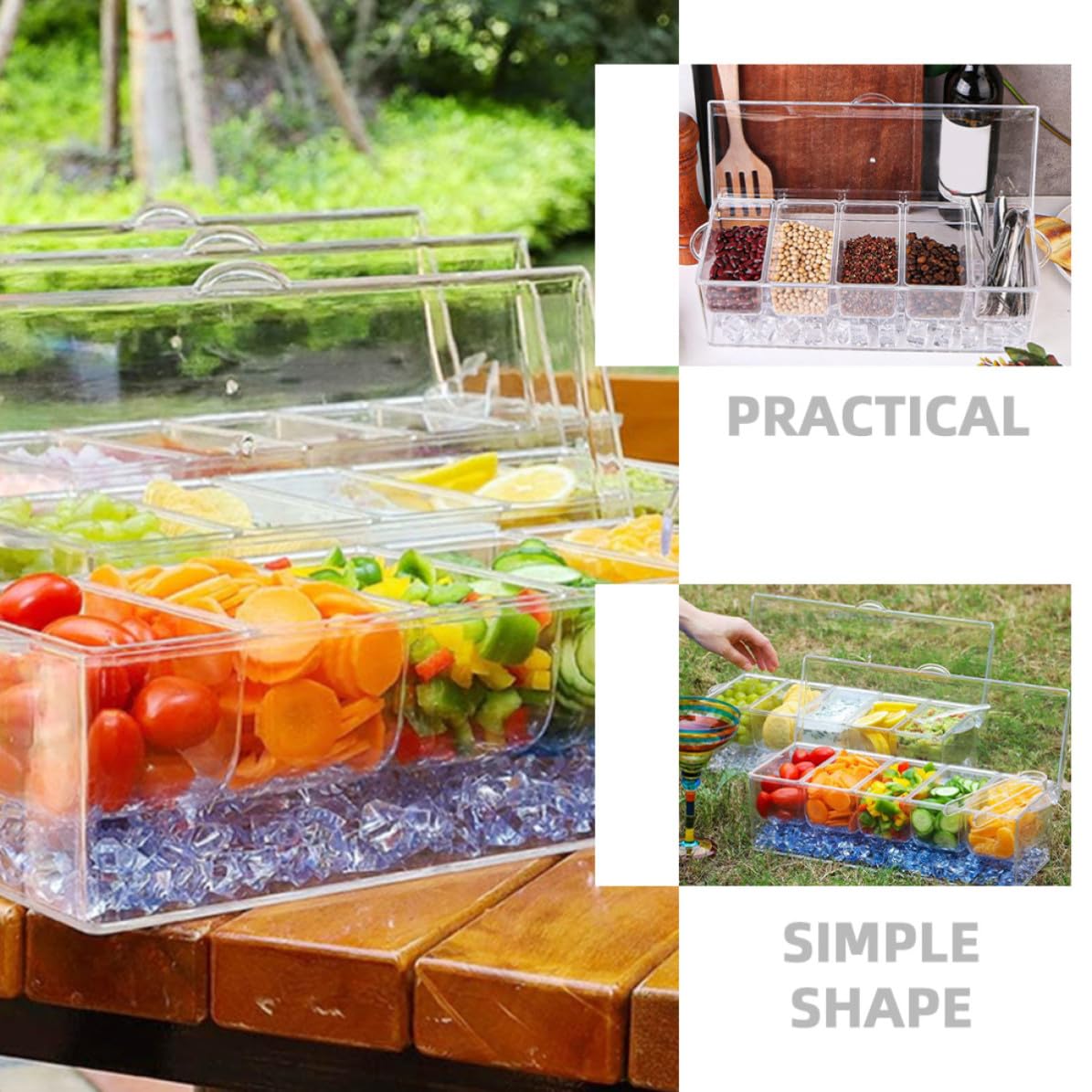 Coffret Épices en Plastique Réutilisable avec Couvercle et Cuillère, Contenant à Condiments Compact Cuisine et Salle à Manger, Capacité Suffisante, Rangement Simple