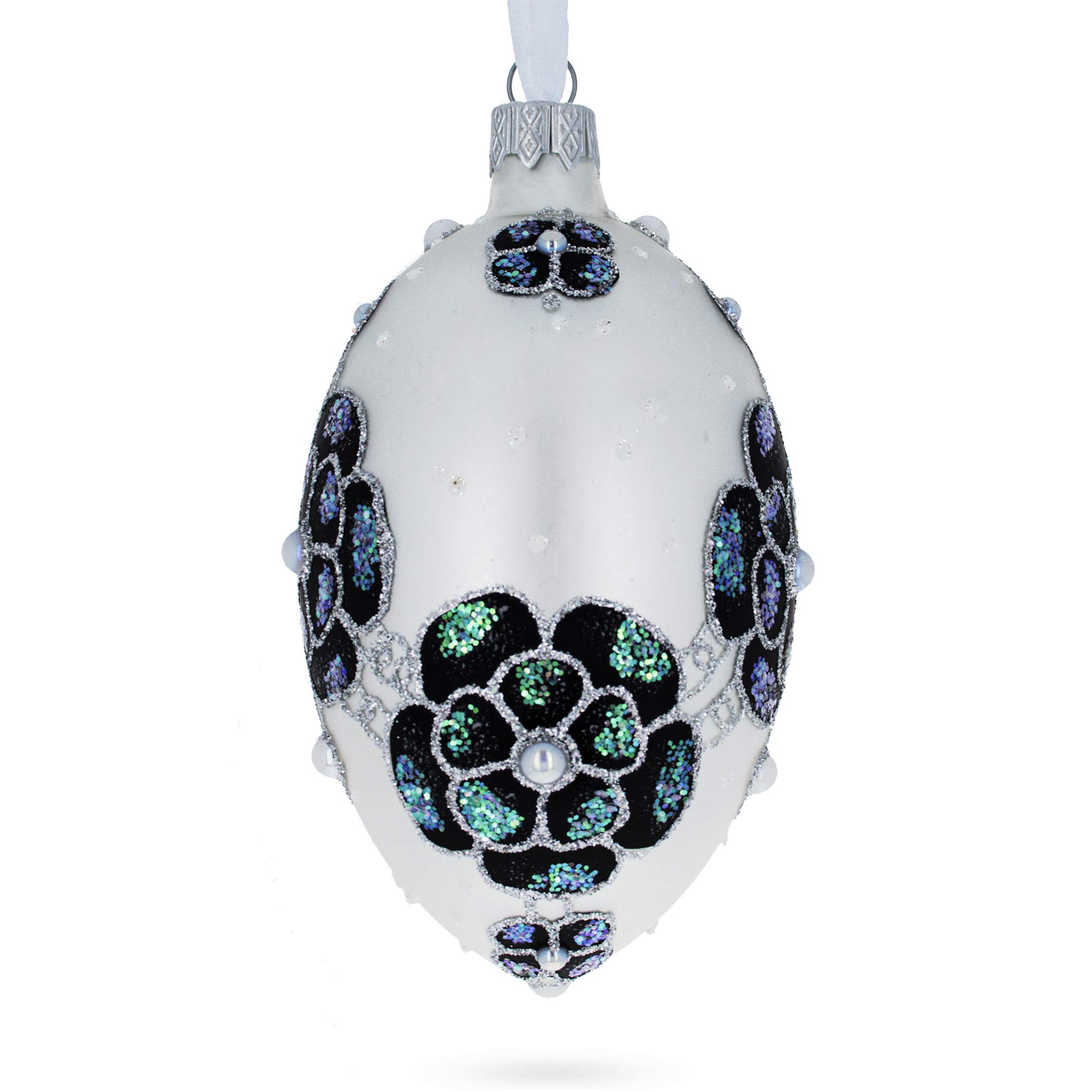 Œuf de Noël en verre BestPysanky vert incassable suspendre sapin