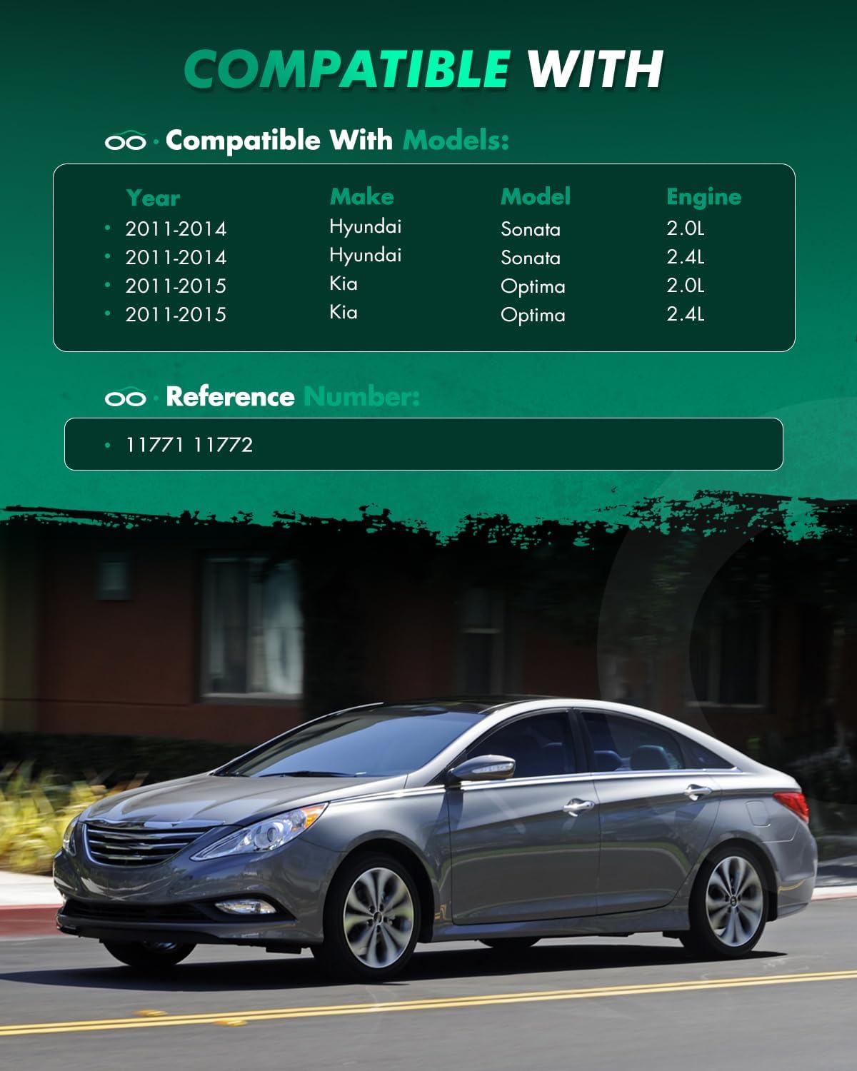 SCITOO 2Pcs Struts and Shocks Complete Assembly for Hyundai Sonata,for Kia Optima 11771 Shock Absorber