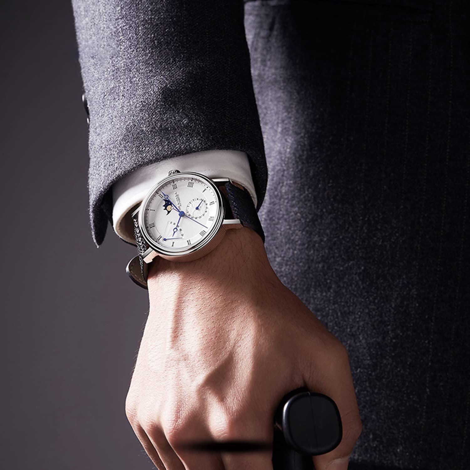 SEA-GULL 2021 New Seagull Orologio meccanico automatico da uomo Business Casual Orologio con fasi lunari Esplorazione dello spazio Confezione regalo 819.11.6092