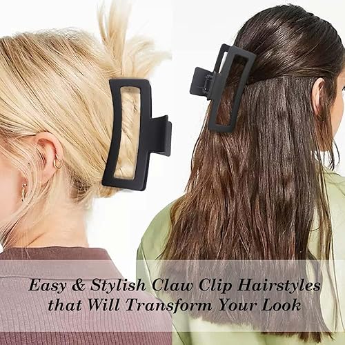 Miniatura 2 de Ahoney Pinzas de pelo negras extra grandes de 5 pulgadas (4 piezas) - Pinzas gigantes para cabello largo grueso, agarre fuerte, clips de plátano