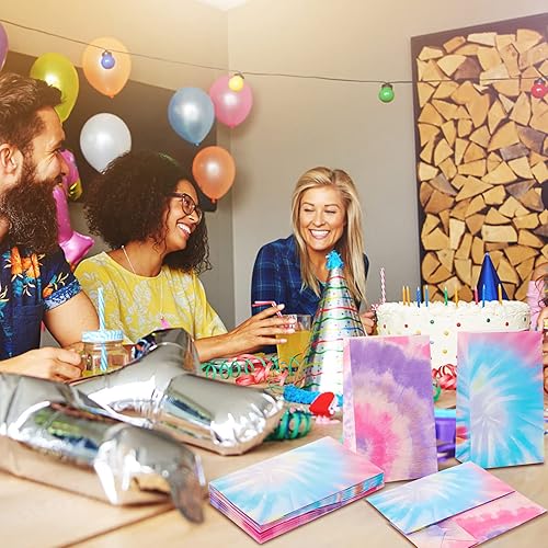 Miniatura 5 de Zonon 24 bolsas de papel de teñido anudado, bolsas de regalo de camuflaje, bolsas de regalo retro, contenedores de papel para fiestas, accesorios de