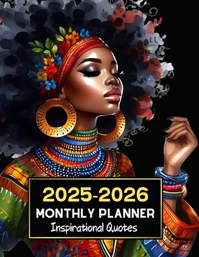 Black Girl Planner 2025-2026: Schedule Organizer From January 2025 to December 2026 with US Holidays