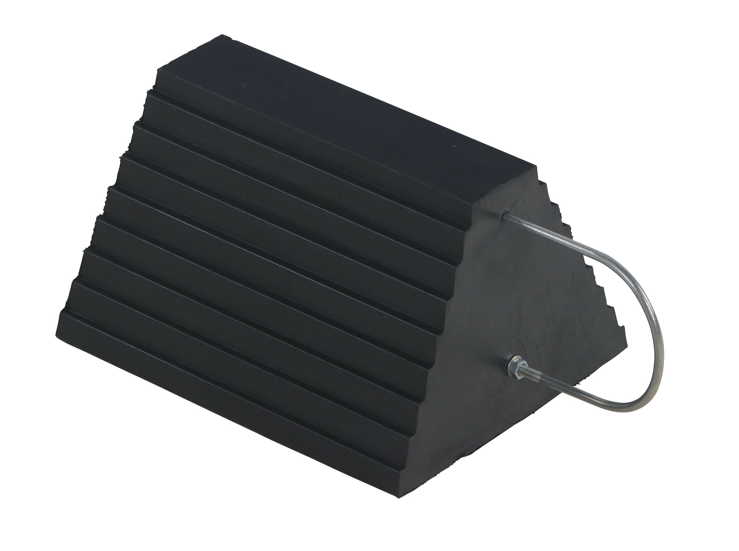 Vestil RWC-9-U Molded Rubber Wheel Chock U Handle 8 In. x 11 In. x 6 In. Black