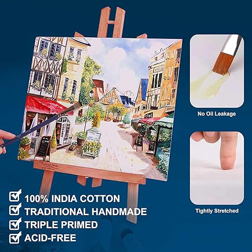 Miniatura 63 de Lienzos estirados para pintar de 24 x 36 pulgadas, paquete de 2, 12.3 onzas, triple imprimado sin ácidos, 100% algodón, lienzos grandes para pintura