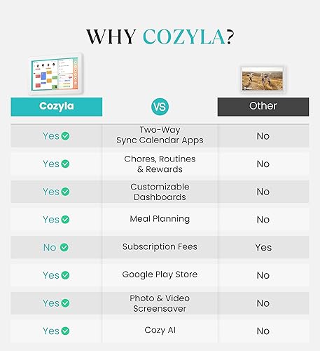 Miniatura 2 de Cozyla Mate Calendario digital + 2 pantalla táctil de pared de 15.6 pulgadas, tabla de tareas personalizable, calendario electrónico inteligente