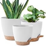3 Pack Plant Pots Indoor 10/9/8 Inch Self Watering Planters for Indoor Plants Flower Pots for Indoor Plants with Drainage Holes and Saucer for Home Garden Indoor Outdoor(Black)