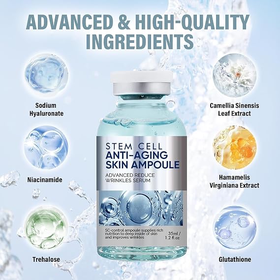 Stem Cell Serum for Face, Anti Aging Face Serum to Smooth Wrinkles,35 ML | Intensive Repair Ampoule for Hydration & Revitalization