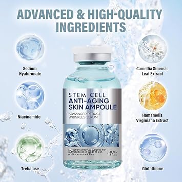 Stem Cell Serum for Face, Anti Aging Face Serum to Smooth Wrinkles,35 ML | Intensive Repair Ampoule for Hydration & Revitalization