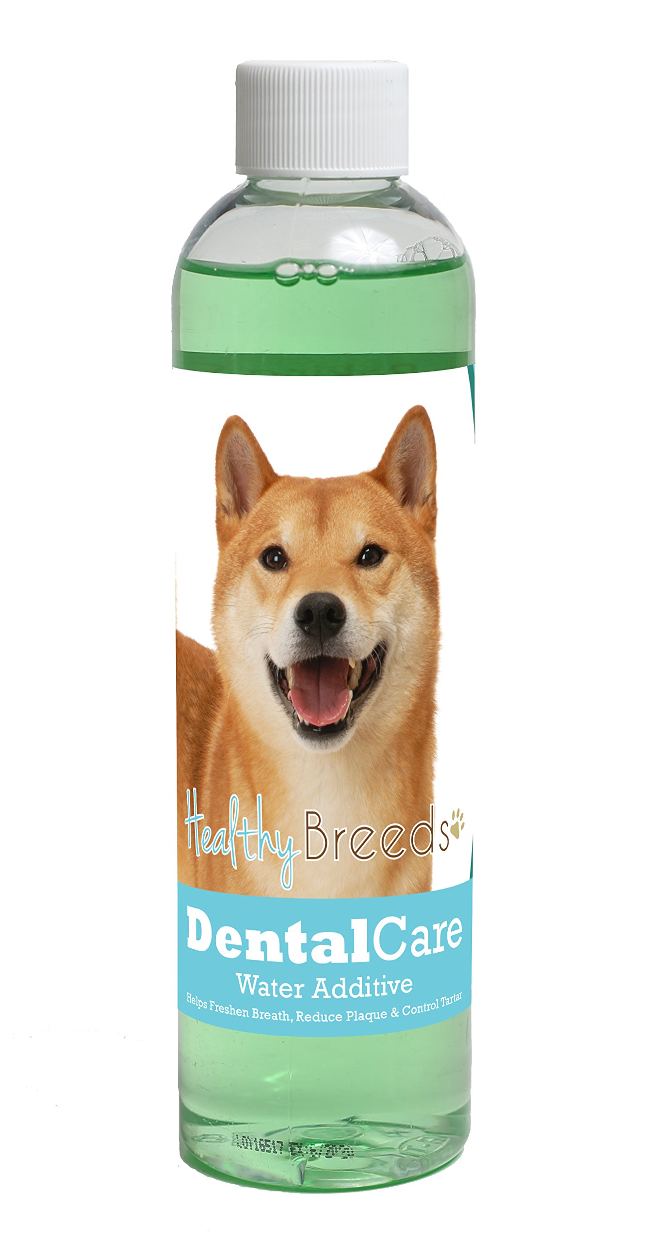 Healthy Breeds Dog Dental Care Water Additive for Shiba Inu - Helps Freshen Breath, Reduce Plaque &amp; Control Tartar - Mint Flavor - 8 oz