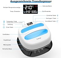 Calogy Hőprés Gép 25,4x25,4 cm - 1300W Pólónyomtató 210°C Gyors Felfűtéssel és Időzítővel - Ruhák, Táskák, HTV Vinyl Nyomtatáshoz 3