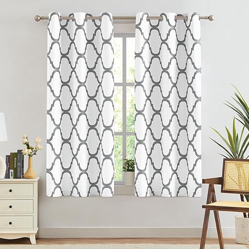 Melodieux - Cortinas opacas estilo marroquí con aislamiento térmico y ojales para oscurecer sala de estar, 2 paneles.