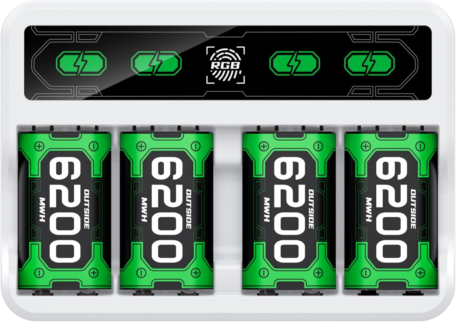 Amazon.com: DXKK Xbox One Battery & Charger Sets - 4X 6200mWh ...