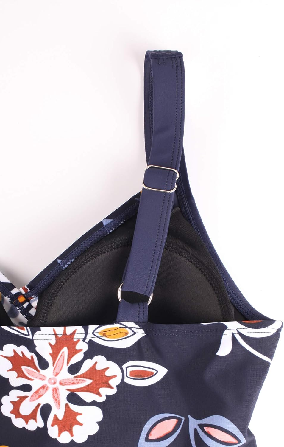 JINXUEER Plus Size Swimsuits Ruched Modest Swimdress Floral Tankini Swimwear Two Piece Skirt Bathing Suit for Women - Image 4