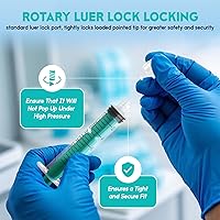 Vista 3 de Jeringa de 10 ml/cc sin aguja con Luer Lock, jeringas con tapa, estéril, desechable, paquete de 20