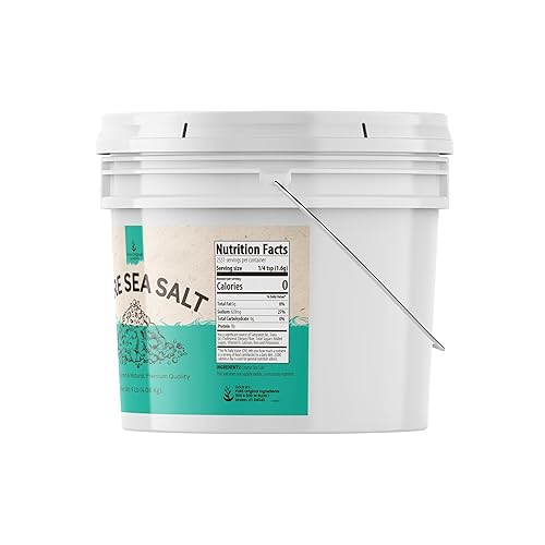 Vista 2 de Pure Original Ingredients Sal marina (1 galón) de grano grueso, procedente de España, cocina, aditivo de baño