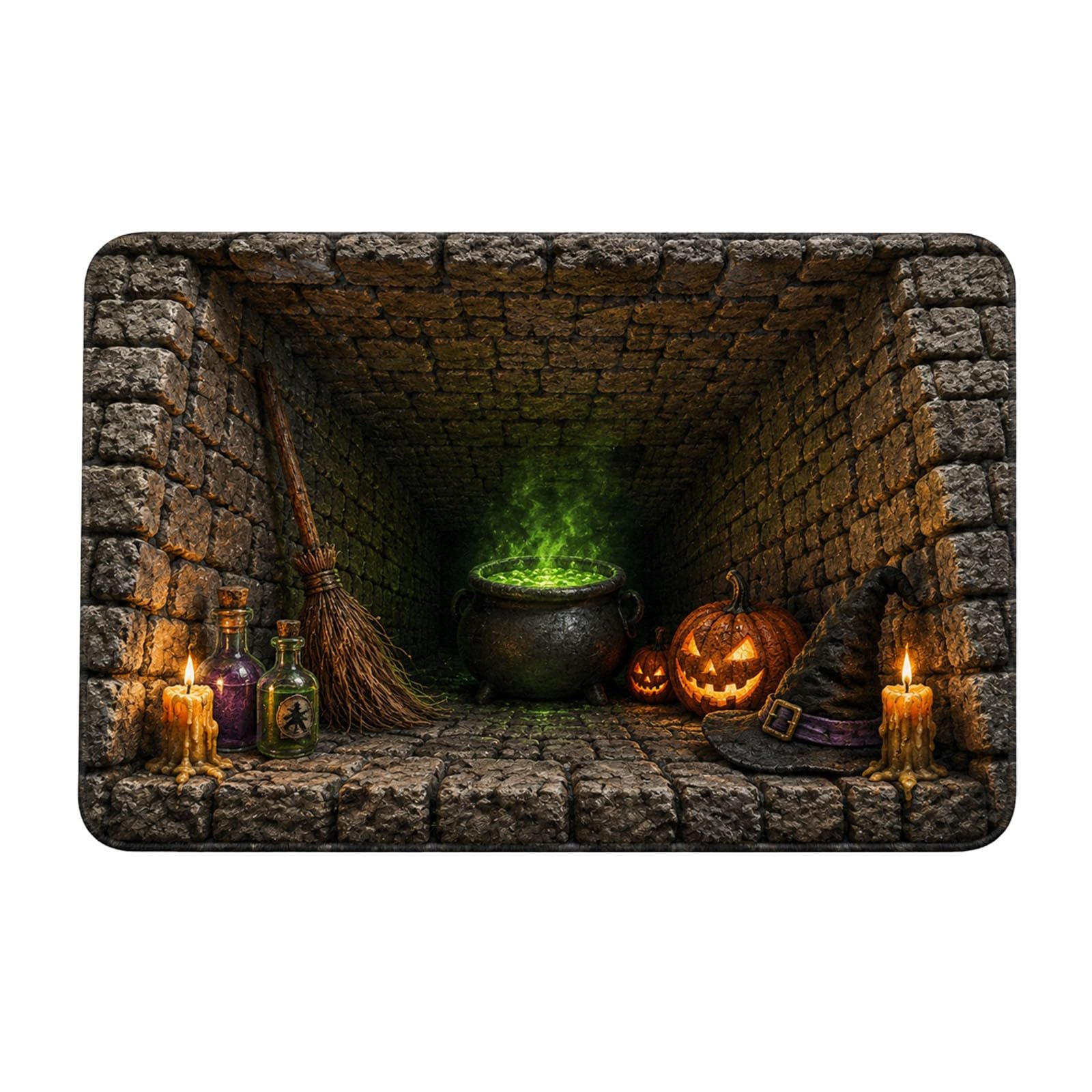 Halloween Decorations Halloween Door Mat 3D Optical Illusion Rug Spooky Front Door Decor Rectangle Round Pattern Carpet Non Slip Indoor Area Rug for Living Room Bedroom Outdoor Party Decor