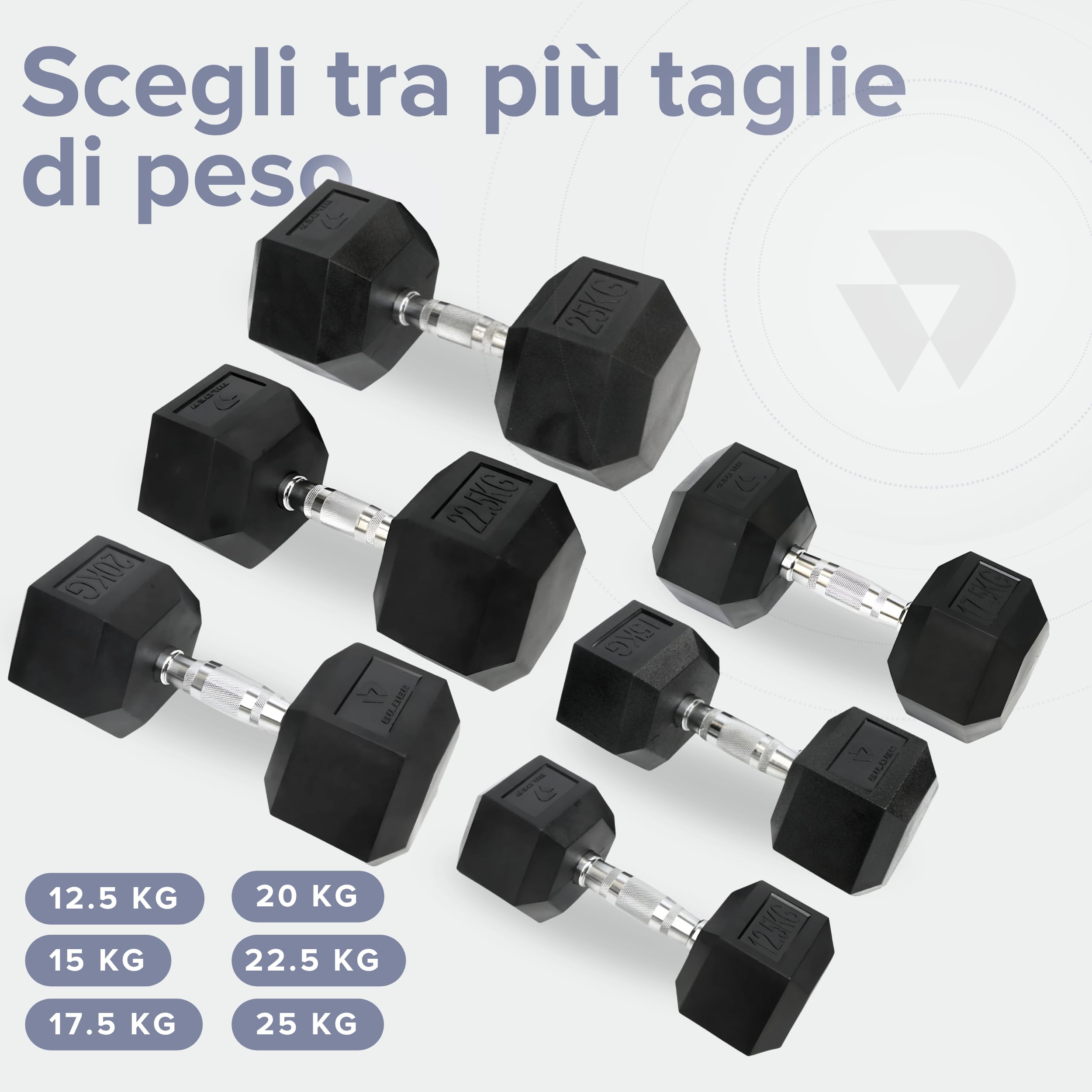 BILDER - Manubrio Palestra Singolo, Forma Esagonale e Impugnatura Antiscivolo, Pesi Palestra e per Allenamento a Casa per Miglioramento Forza e Resistenza, Manubri Resistenti e Salvaspazio