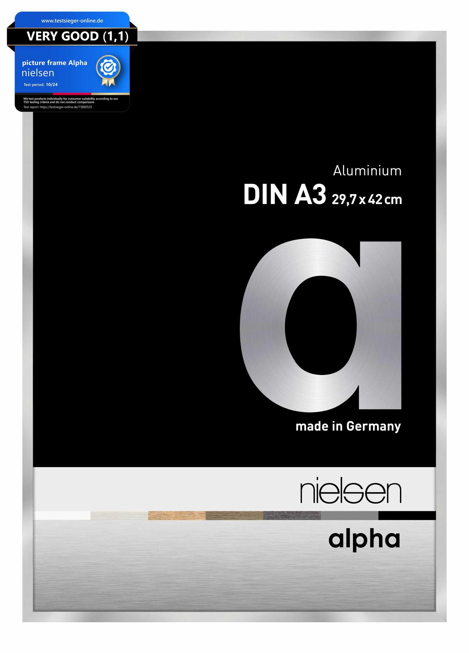 Nielsen Alpha Aluminium Picture Frame With Glass Front Silver A3