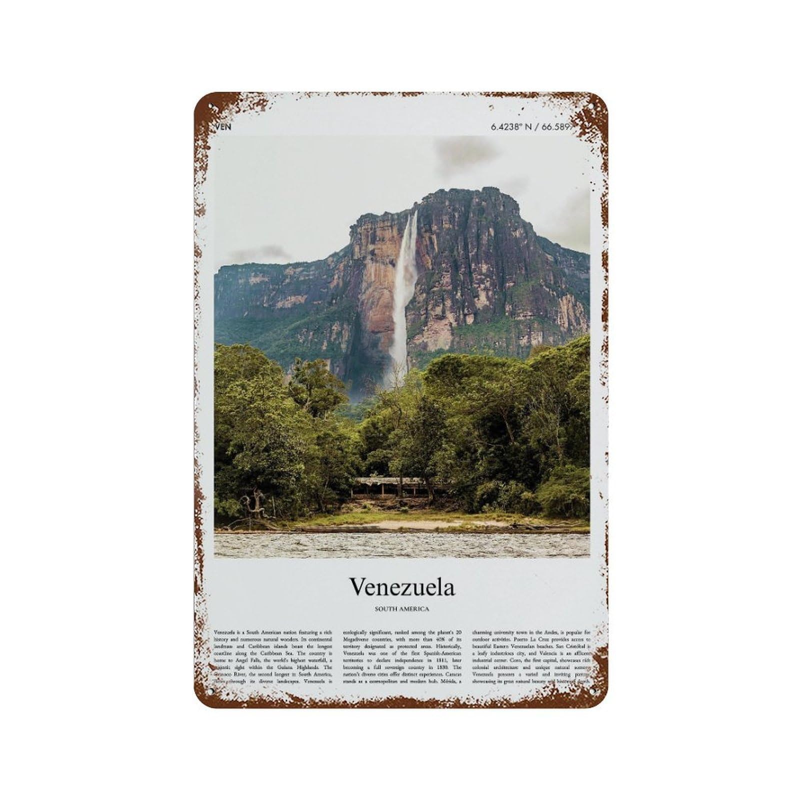xiaoxiaoshen Venezuela City Scenery Wall Decor Art Metal Tin Poster Modern Home Decor Art Home Bar Shop Decorations Vintage Sign 30x20cm