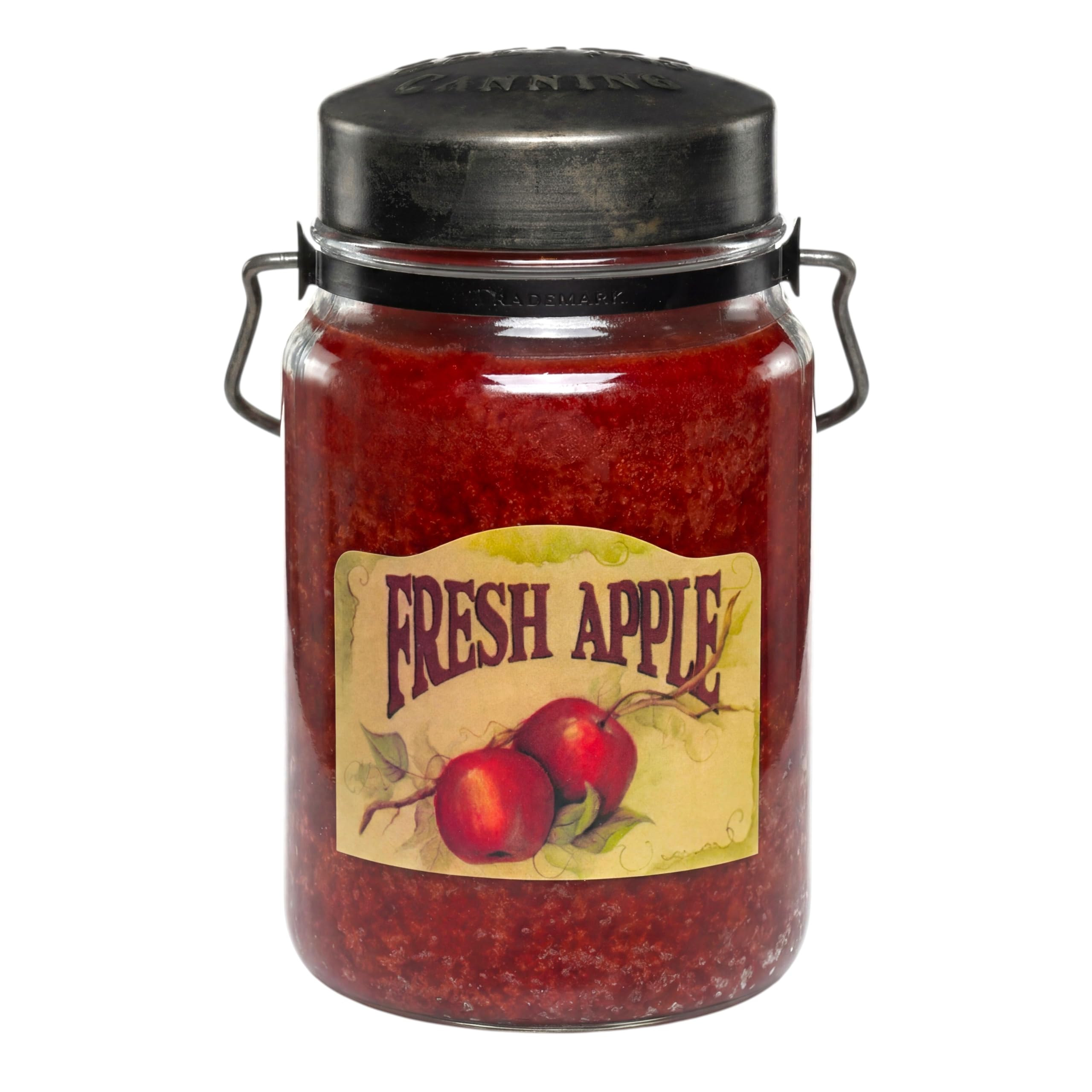 McCall’s Candles | Fresh Apple | 26 oz Scented Candle | USA-Poured | Vintage Rustic Jar with Carrying Handle | Crisp Macintosh Apple Fragrance