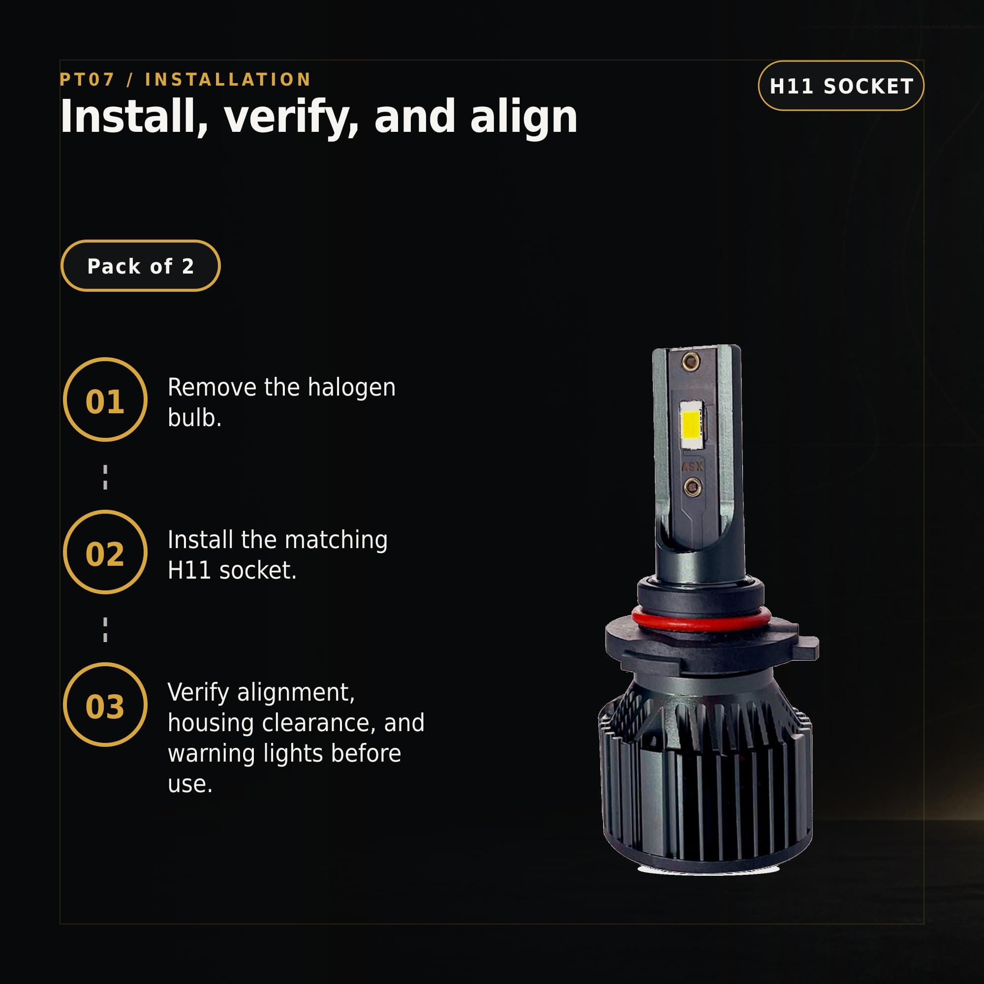 ASX Iluminación Ultra LED Off Road, 23W, 1725 Lúmenes Reales, Lámpara de Faros Delanteros 12-70V. Bombillas LED Luz Blanca 6000K Chip CSP, Conversión Faros Led, IP68, Pack 2 (H11)