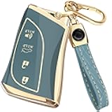 Lucrum Compatible with Lexus Key Fob Cover & Keychain, 4 Buttons Keyfob Case for ES GX LC LS LX NX RX TX UX (2020-2025)
