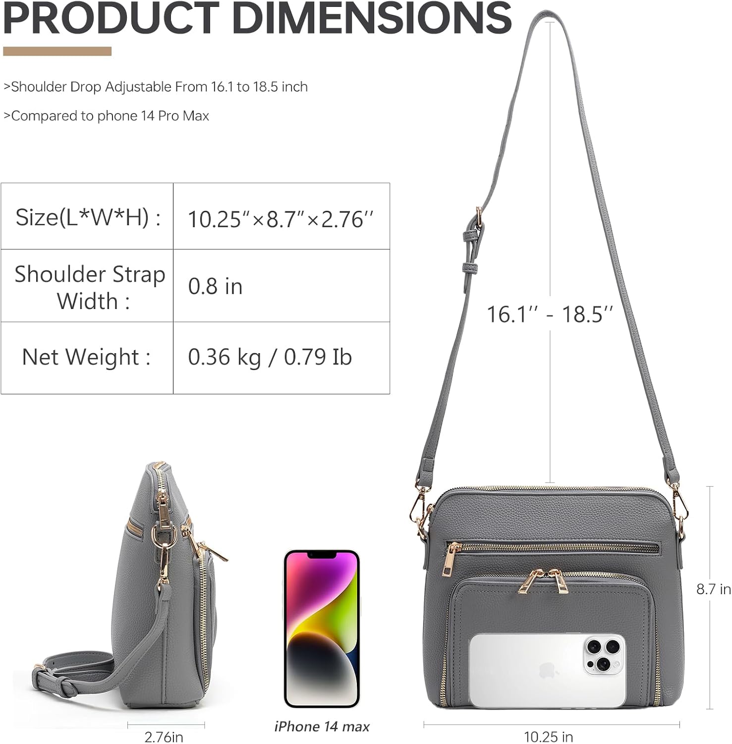 Vegan Leather Crossbody Bags for Women,Fashion Shoulder Purse with Adjustable Guitar Strap - Image 3