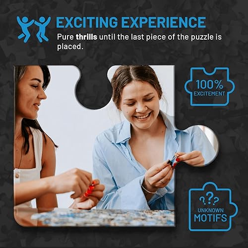 Miniatura 6 de Misu Games - Rompecabezas de caja negra sin plantilla, rompecabezas para adultos de 1000 piezas, rompecabezas geniales de 20 x 27 pulgadas,