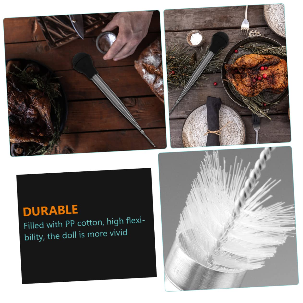 HOLIDYOYO Stainless Steel Turkey Injector Pump Bbq Sauce Injector Tool for Meat Chicken
