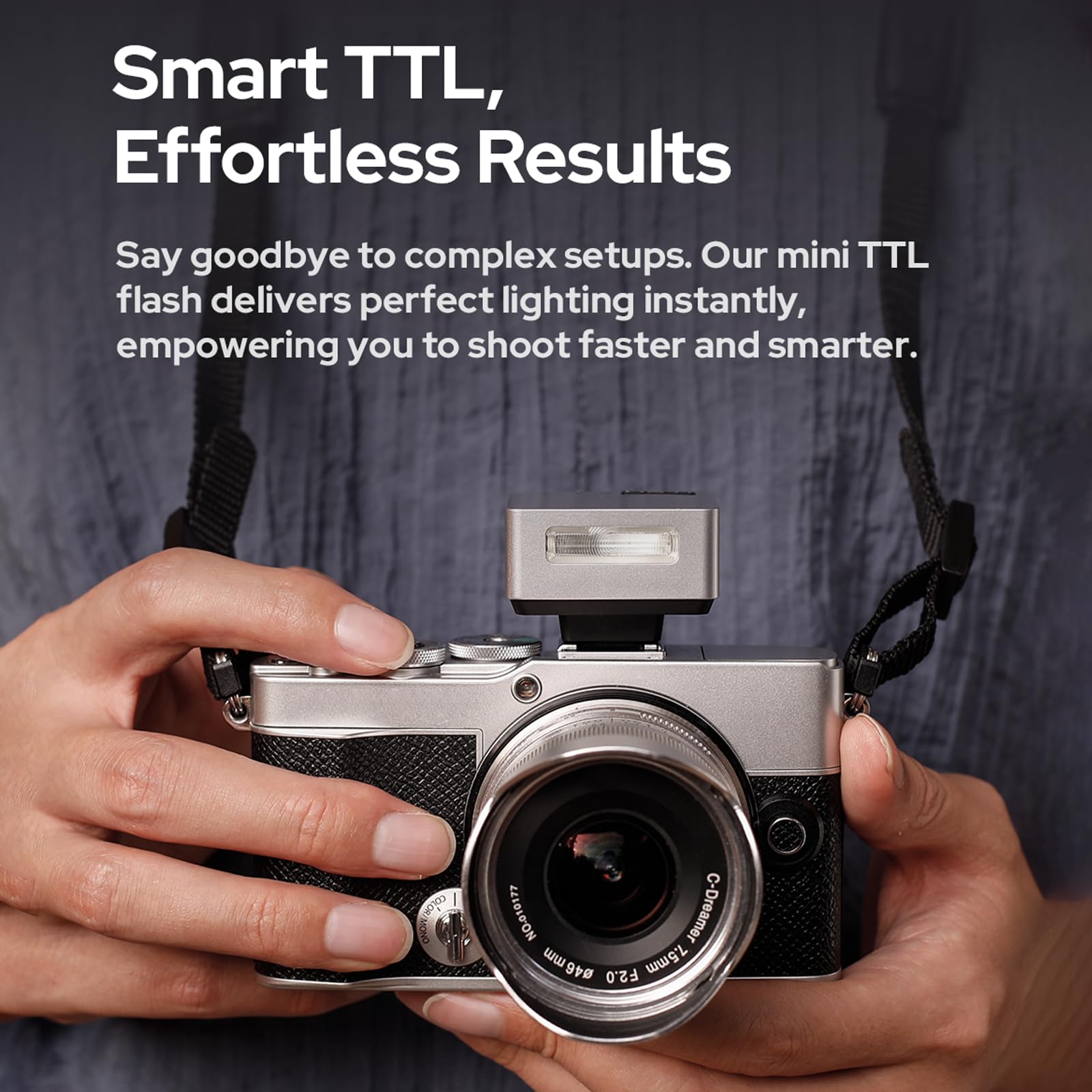 Godox iT20-R Mini Flash TTL para Ricoh GR III y GR IIIx – Flash de Cámara Compacto iT20R, Compatible con P-TTL, Batería Recargable USB-C, Incluye Filtros de Color Magnéticos