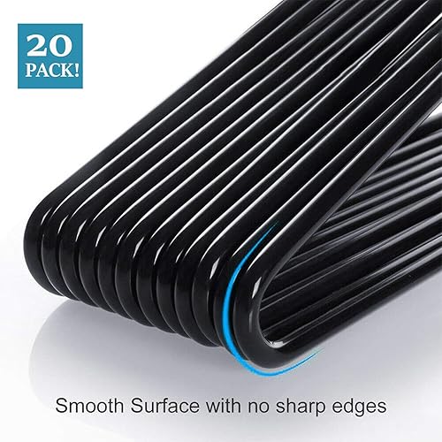 Miniatura 6 de Perchas de metal antideslizantes para pantalones, paquete de 20 perchas de jeans con extremos abiertos, para ahorrar espacio, colgador de cuello