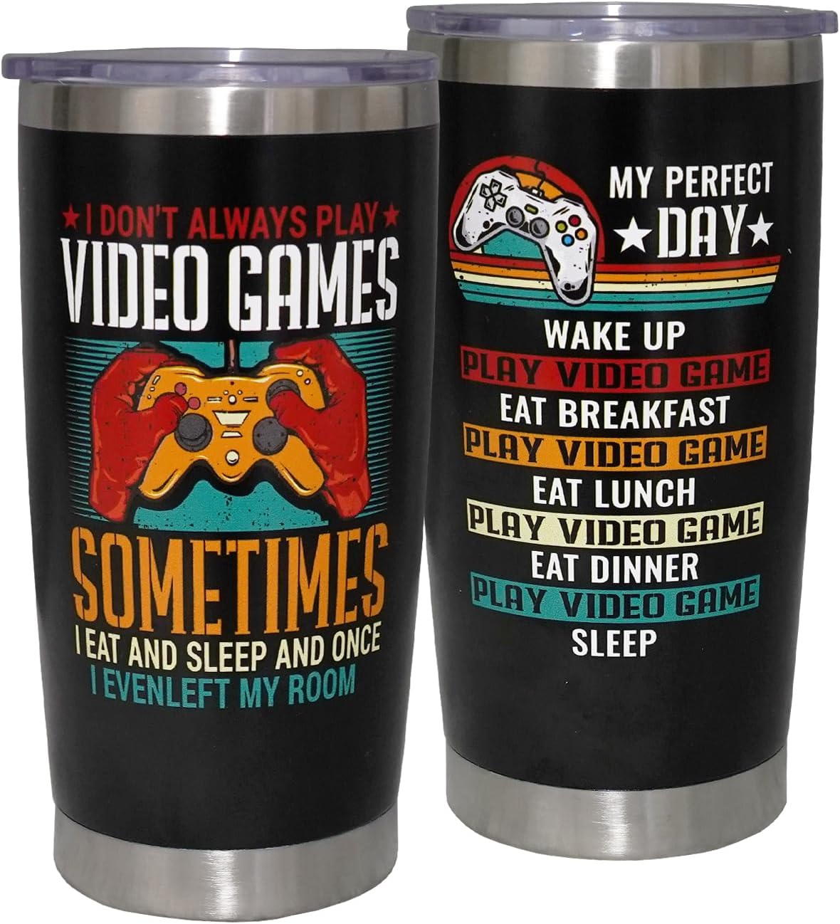 40oz Gamer Tumbler With Handle Lid and Straw,Cool Gamer Gift For Boys/Girls,Video Game Gifts,Gaming Gifts For Men/Women Stainless Steel Insulated Bottle Travel Mug Coffee Cup