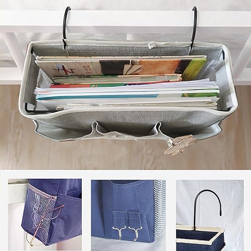 Miniatura 3 de SMALIGOLA Organizador de almacenamiento colgante para literas y camas de hospital, cama de dormitorio universitario, se puede colocar lentes,