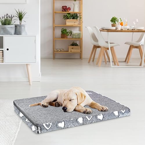 Miniatura 9 de VANKEAN Tapete reversible para jaula de perro, cama elegante con forro impermeable y funda extraíble, lavable, almohadilla de apoyo firme para