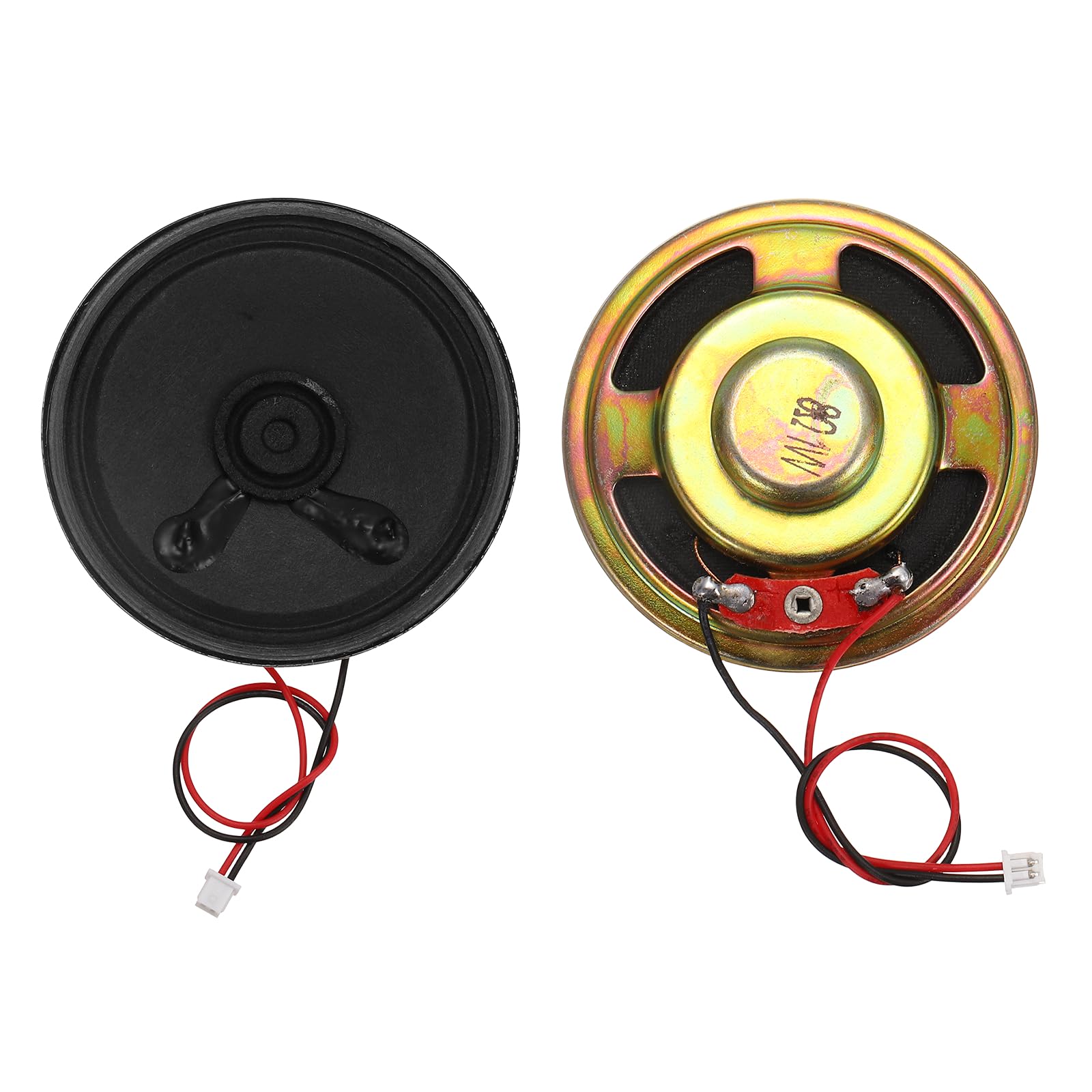 QUARKZMAN 2 Pezzi Altoparlante Piccolo 8 Ohm, 1W 57mm Diametro Guscio Metallico Rotondo Magnete Mini Altoparlante Con Filo Terminale 100mm Micro Interno Per DVD, EVD, Mini Impianto