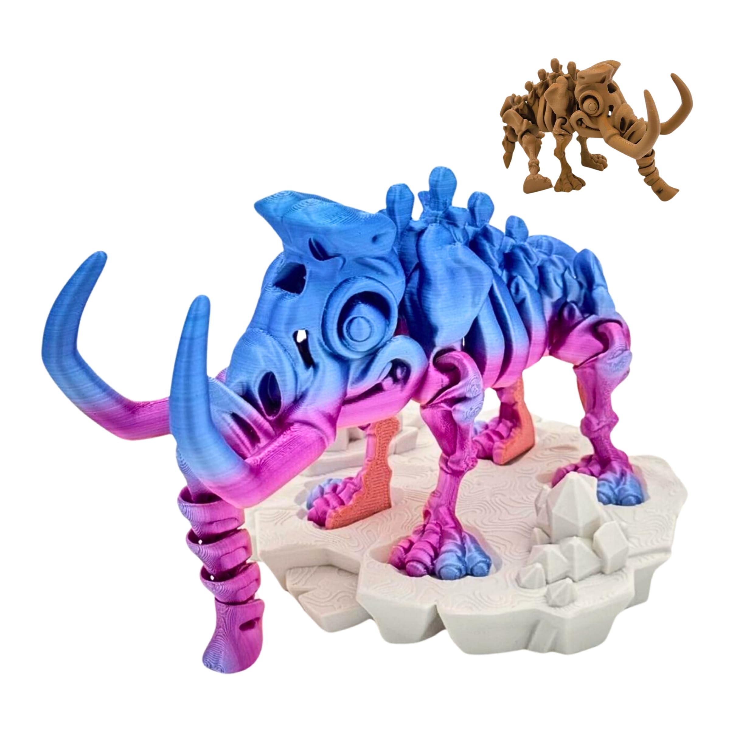 Amazon.co.jp: 3Dプリント連結マンモスおもちゃ | 柔軟なフィギュア