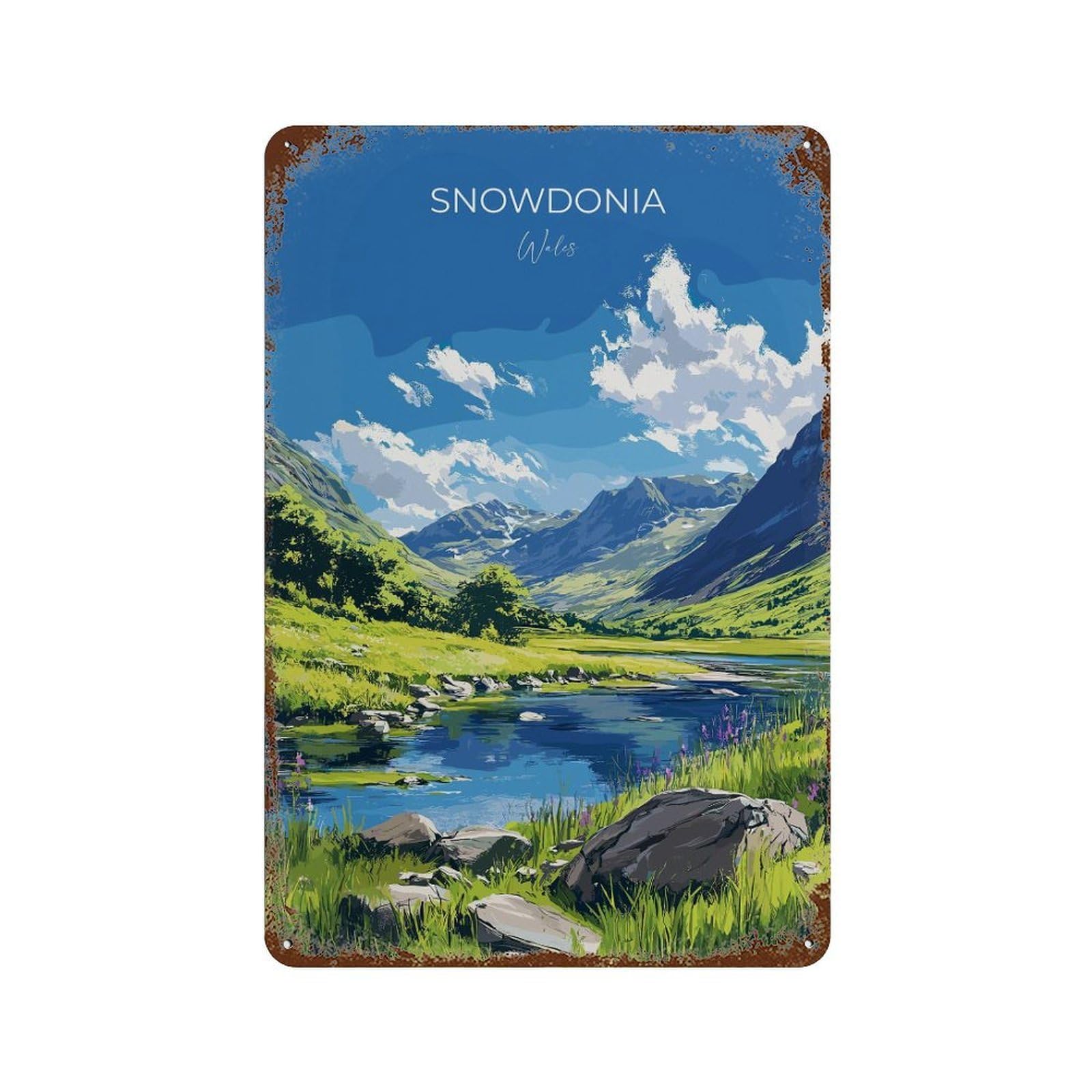 xiaoxiaoshen Snowdonia Travel Wales Welsh Lovers Gift Wall Decor Art Metal Tin Poster Modern Home Decor Art Home Bar Shop Decorations Vintage Sign 30x20cm