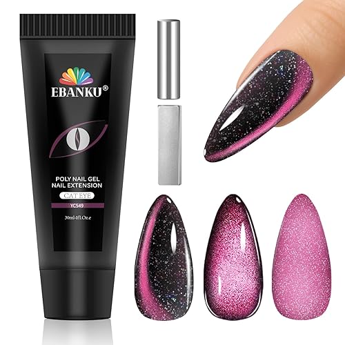 Miniatura 8 de Kit de gel de uñas de poli EBANKU Builder, gel de extensión color nude transparente para uñas francesas con mini lámpara de uñas, solución