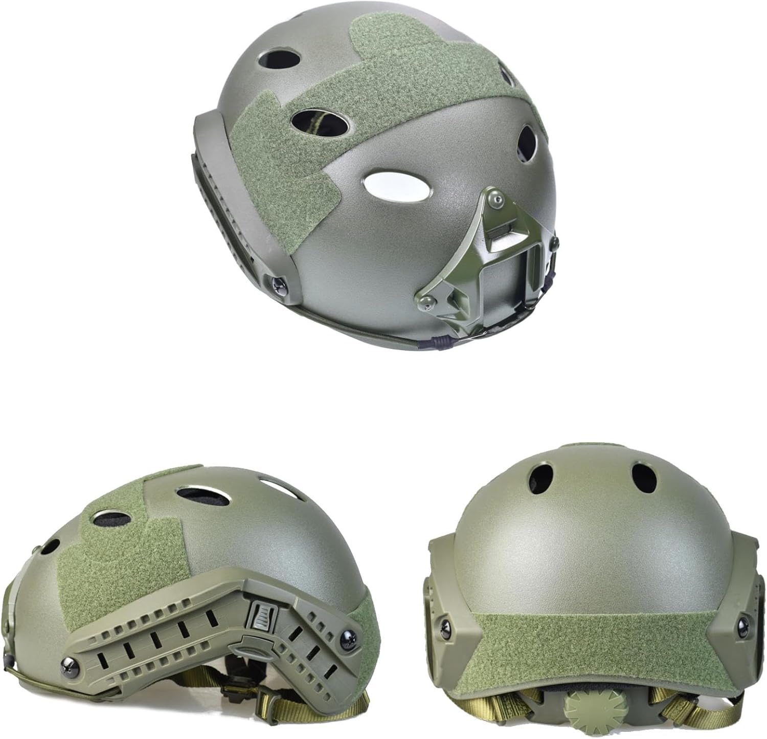 Airsoft Fast Helmet Set Tactical Paintball Helmet with Military Headset and Helmet Cover Memory Foam Protective Pad Adjustable Size for Adult and Teenager