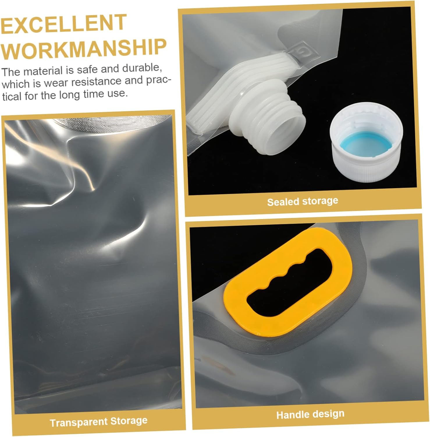 10pcs Airtight Grain Storage Bags Reusable Food Packaging for Dried Goods for Nuts and Candy Nozzle for Easy Dispensing Random Color