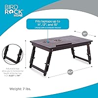 Vista 3 de Sofia + Sam - Mesa de regazo de bambú con de orificios de ventilación y patas ajustables, 10463, Walnut, 1