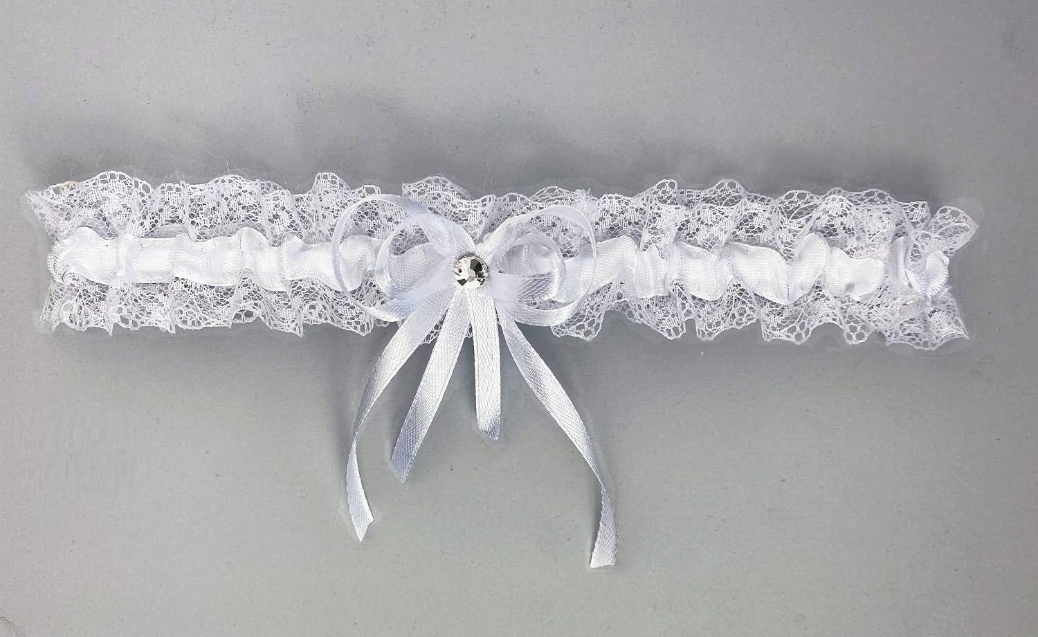Generic White Modern Lace Wedding Garter - Adjustable (14.9 - 25.2 inches) - Brides-to-be