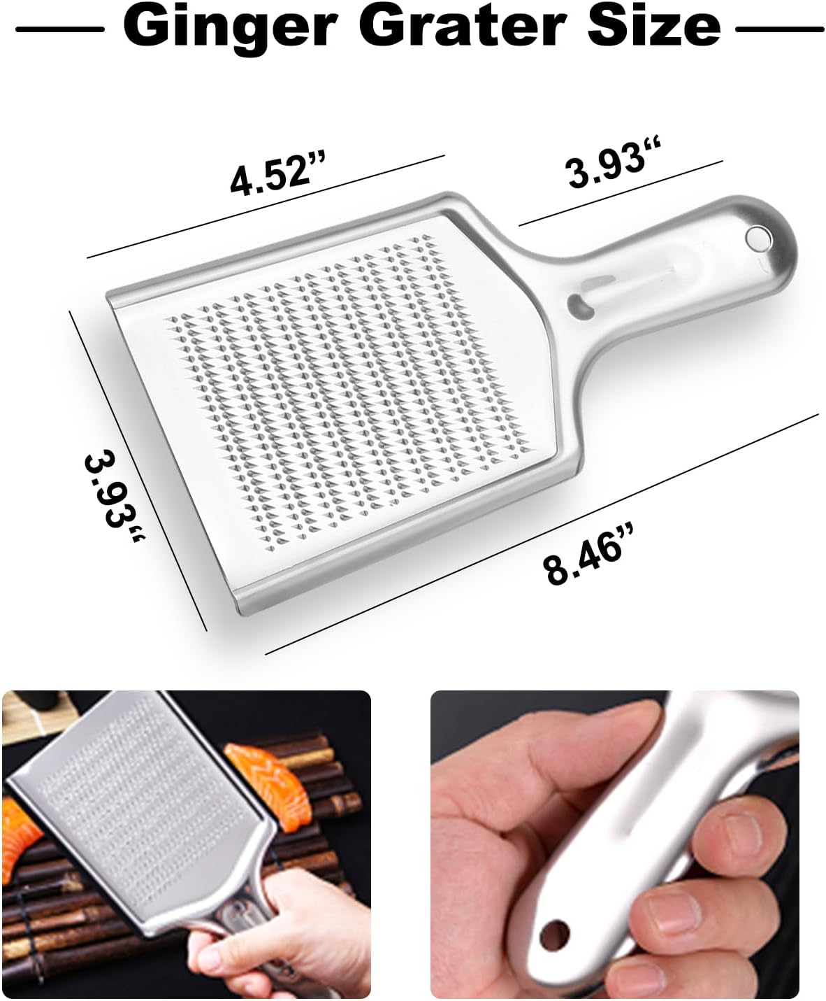 Ginger Grater Tool, Stainless Steel Grater Rustproof Ginger Grinder with Non-Slip Handle, Dishwasher Safe Kitchen Tool for Cheese, Nutmeg, Vegetables & Citrus Zesting Ginger Grater Tool, Stainless Steel Grater Rustproof Ginger Grinder with Non-Slip Handle, Dishwasher Safe Kitchen Tool for Cheese, Nutmeg, Vegetables & Citrus Zesting