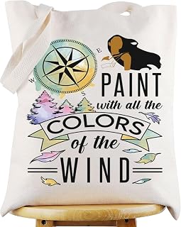WZMPA Princess Forest Tote Bag Princess Quote Inspired Gift Paint With All The Colors Of The Wind Shoulder Bag