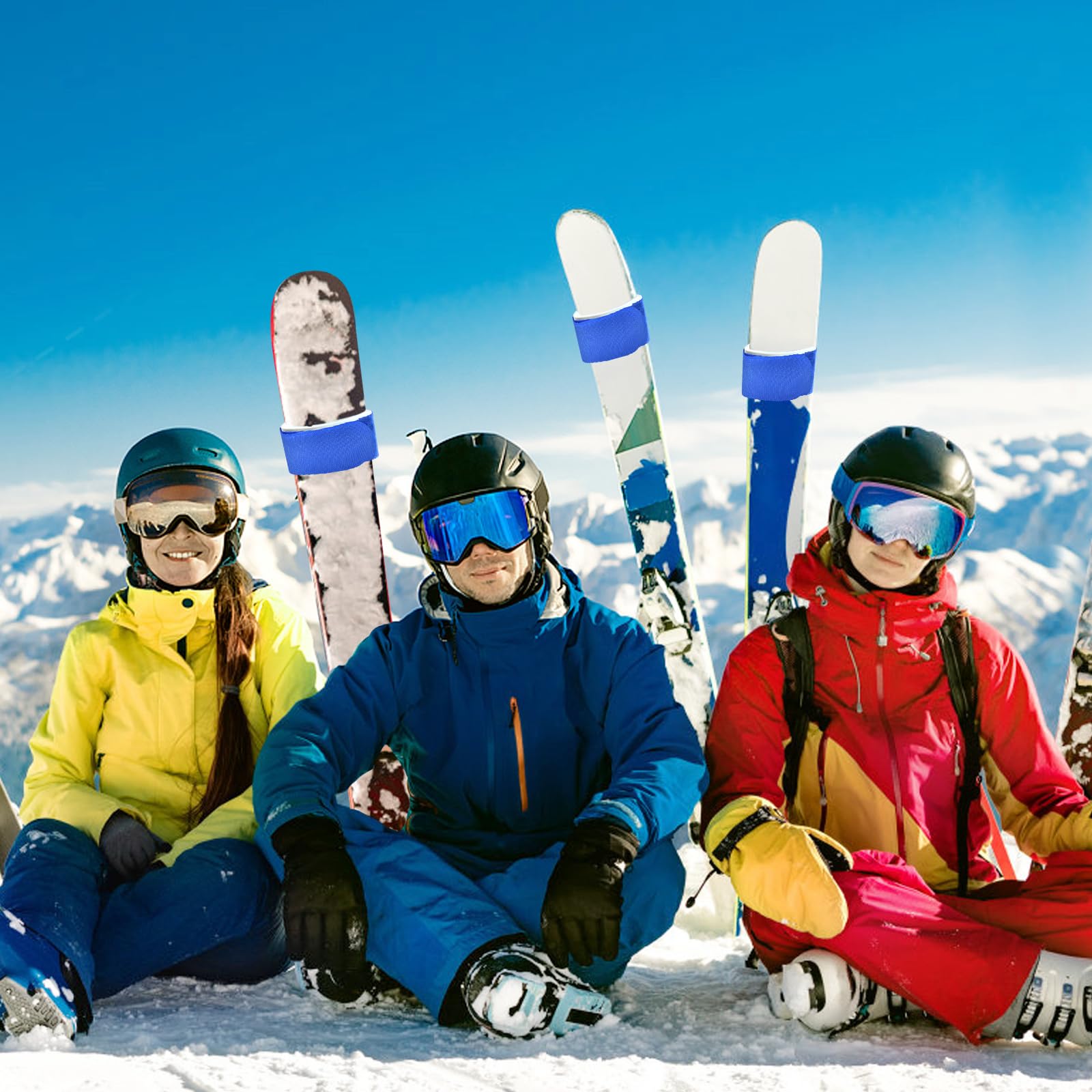 Ski Straps Correas de Esquí Ajustable con Almohadillas EVA para Transporte