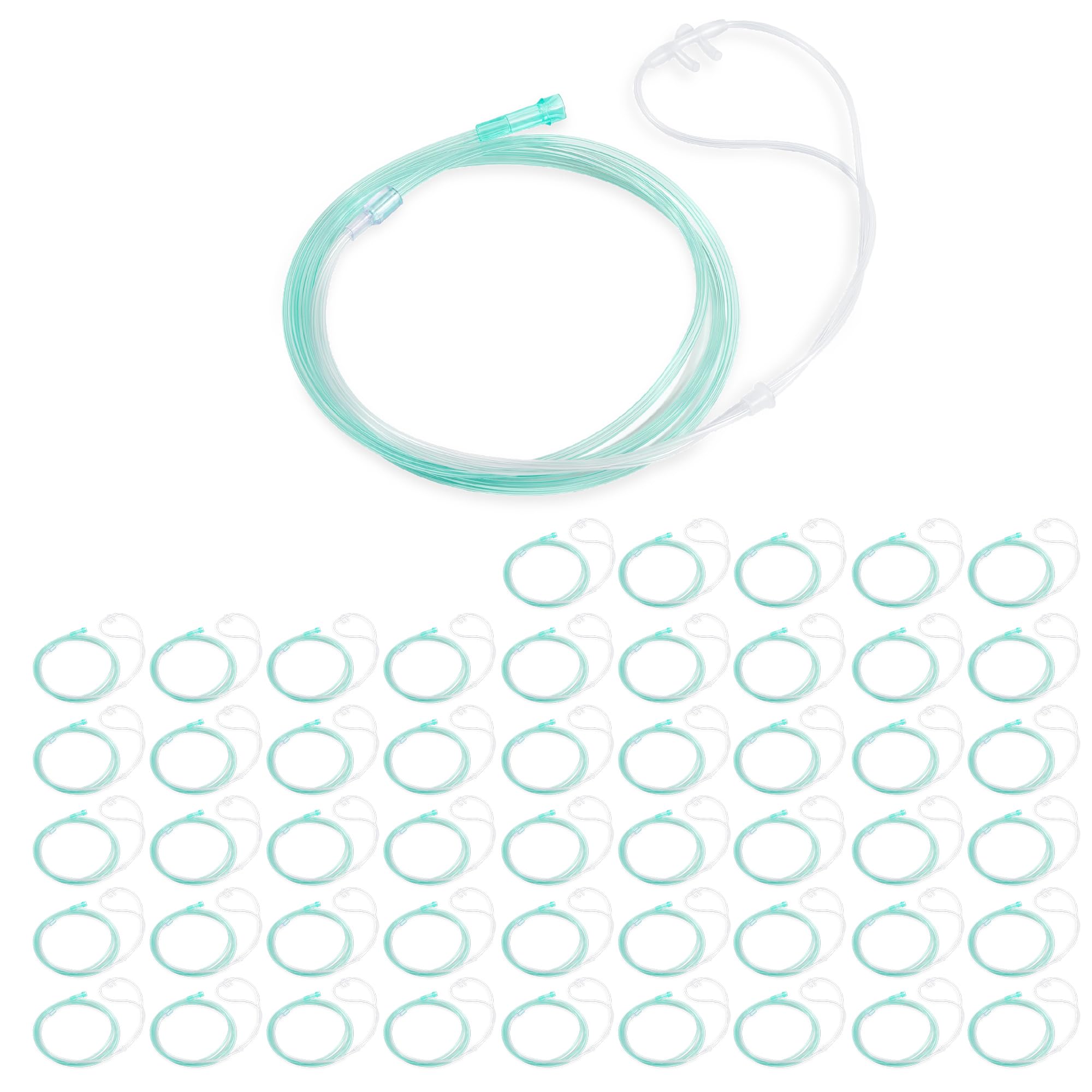 ANSNF Standard Oxygen Nasal Cannula for Adult - 7 ft, Soft Material, Kink Resistant, Lightweight Tubing (50 Pack)