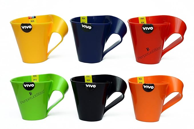 Perpetual Bliss Kids Fashion Plastic Fancy Milk Mugs for Birthday, Medium (Multicolour) - Pack of 12